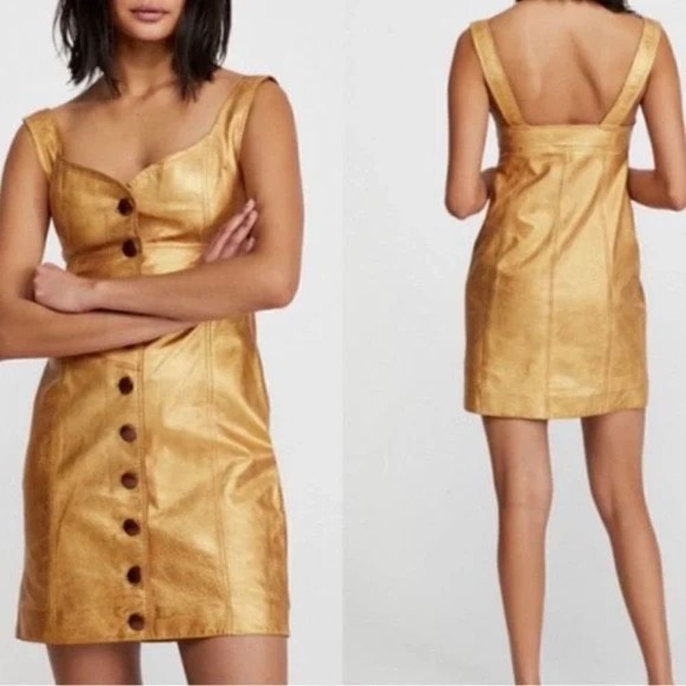 Free People Goldie Leather Mini Dress size 2 New